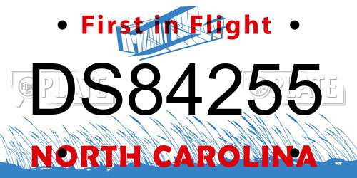 DS84255 North Carolina License Plate