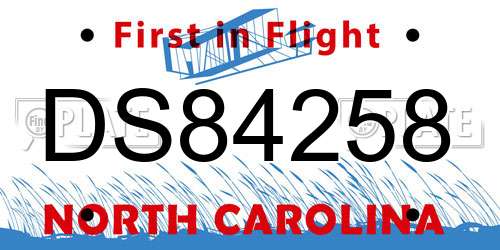 DS84258 North Carolina License Plate