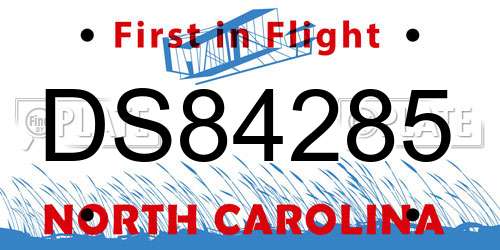 DS84285 North Carolina License Plate