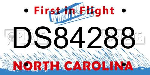 DS84288 North Carolina License Plate
