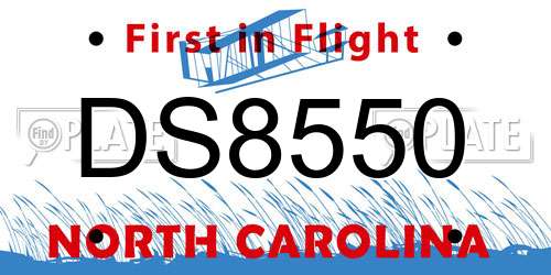DS8550 North Carolina License Plate