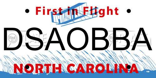 DSAOBBA North Carolina License Plate