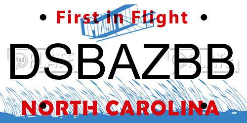DSBAZBB North Carolina License Plate