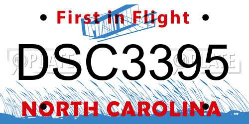 DSC3395 North Carolina License Plate