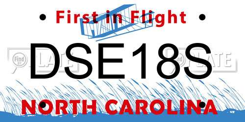 DSE18S North Carolina License Plate