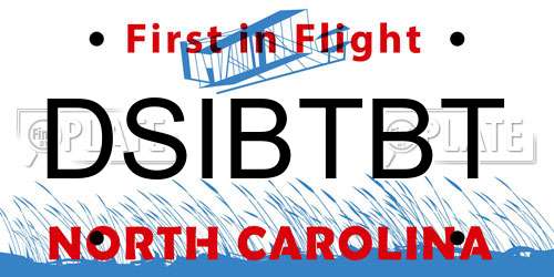 DSIBTBT North Carolina License Plate