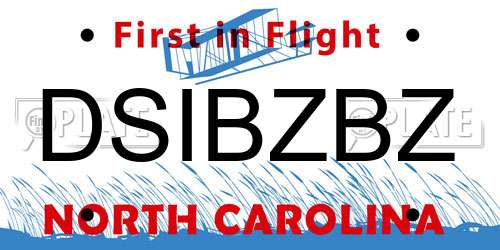 DSIBZBZ North Carolina License Plate