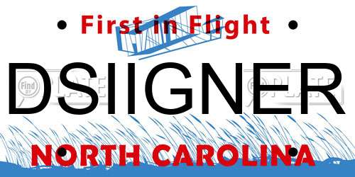 DSIIGNER North Carolina License Plate