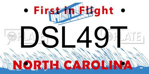 DSL49T North Carolina License Plate