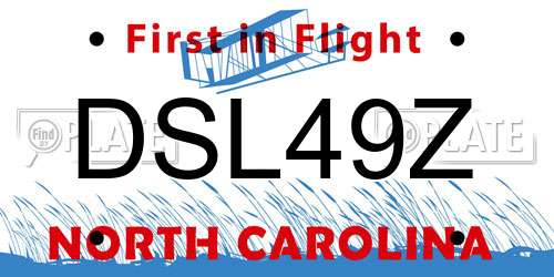 DSL49Z North Carolina License Plate