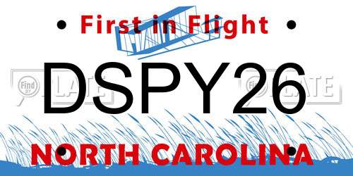 DSPY26 North Carolina License Plate