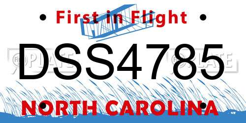 DSS4785 North Carolina License Plate