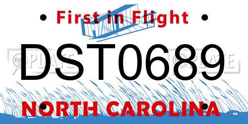 DST0689 North Carolina License Plate