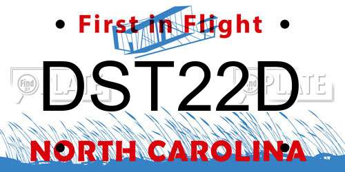DST22D North Carolina License Plate