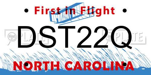 DST22Q North Carolina License Plate