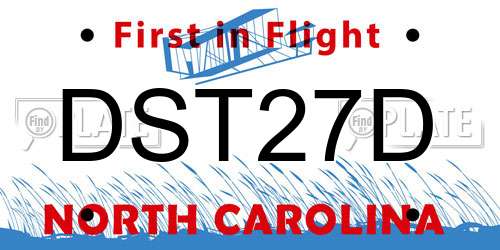 DST27D North Carolina License Plate