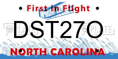 DST27O North Carolina License Plate