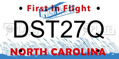 DST27Q North Carolina License Plate