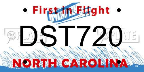 DST720 North Carolina License Plate