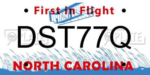 DST77Q North Carolina License Plate