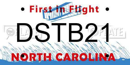 DSTB21 North Carolina License Plate