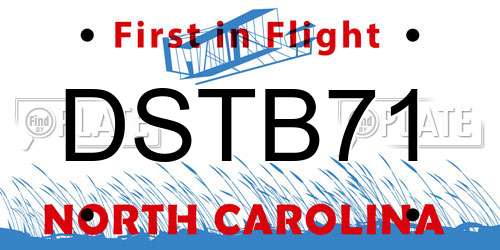 DSTB71 North Carolina License Plate