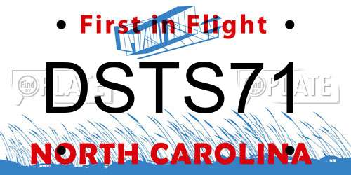 DSTS71 North Carolina License Plate