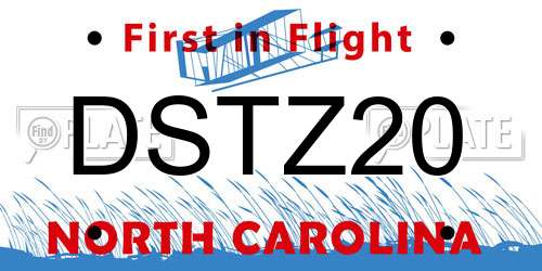 DSTZ20 North Carolina License Plate