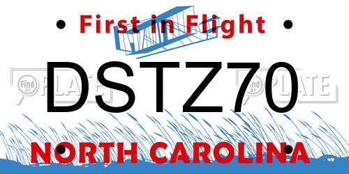DSTZ70 North Carolina License Plate