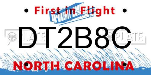 DT2B8C North Carolina License Plate