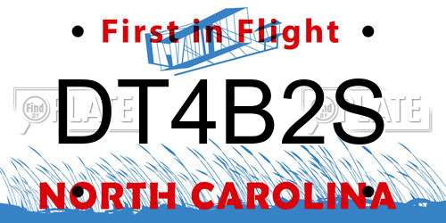 DT4B2S North Carolina License Plate