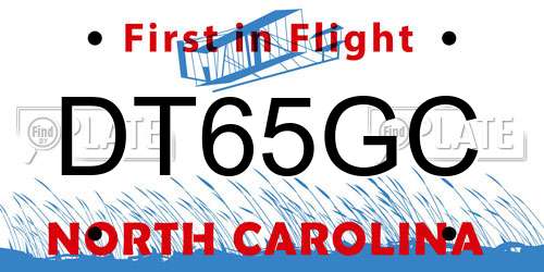 DT65GC North Carolina License Plate