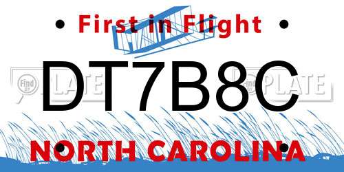 DT7B8C North Carolina License Plate