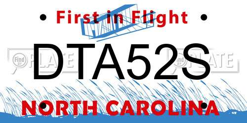 DTA52S North Carolina License Plate