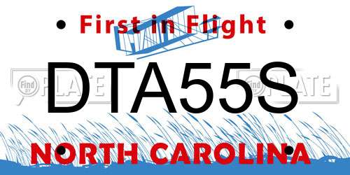DTA55S North Carolina License Plate