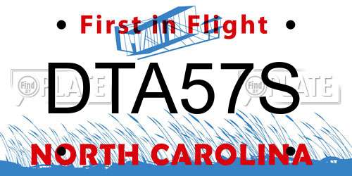 DTA57S North Carolina License Plate