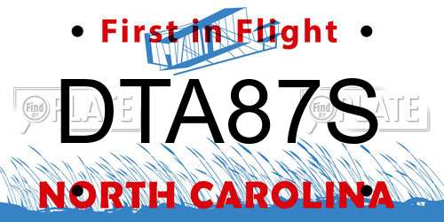 DTA87S North Carolina License Plate