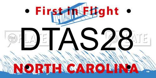 DTAS28 North Carolina License Plate