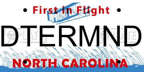 DTERMND North Carolina License Plate