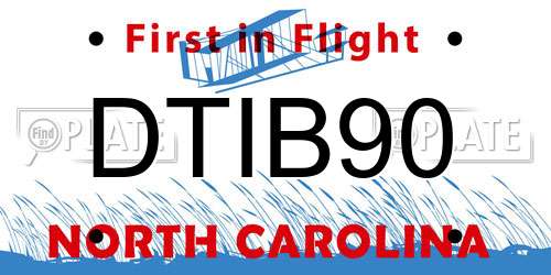 DTIB90 North Carolina License Plate