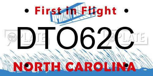 DTO62C North Carolina License Plate