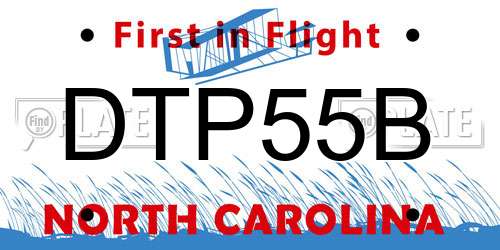 DTP55B North Carolina License Plate