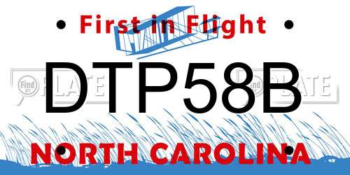 DTP58B North Carolina License Plate