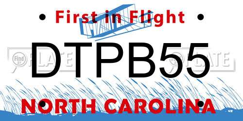 DTPB55 North Carolina License Plate