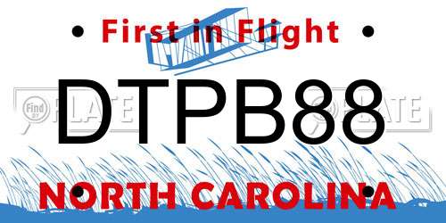 DTPB88 North Carolina License Plate