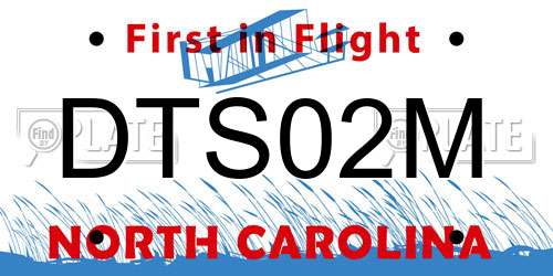 DTS02M North Carolina License Plate