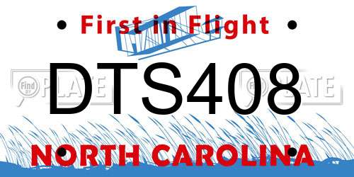 DTS408 North Carolina License Plate