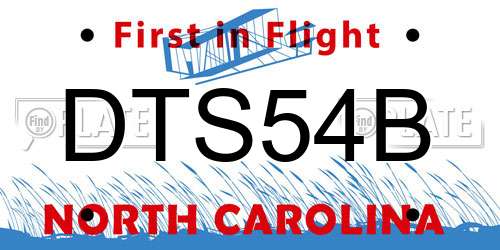 DTS54B North Carolina License Plate
