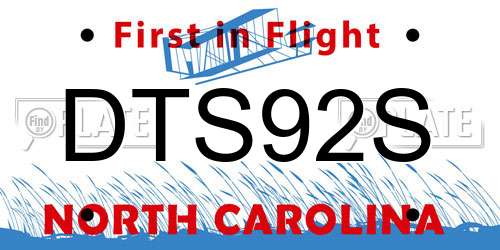 DTS92S North Carolina License Plate