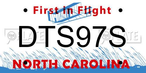 DTS97S North Carolina License Plate